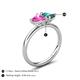 5 - Francesca 1.90 ctw Heart Shape (6.00 mm) Lab Created Pink Sapphire & London Blue Topaz Toi Et Moi Engagement Ring 