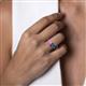 6 - Francesca 1.90 ctw Heart Shape (6.00 mm) Lab Created Pink Sapphire & London Blue Topaz Toi Et Moi Engagement Ring 