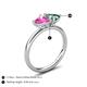 5 - Francesca 1.65 ctw Heart Shape (6.00 mm) Lab Created Pink Sapphire & Lab Created Alexandrite Toi Et Moi Engagement Ring 