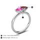 5 - Francesca 1.85 ctw Heart Shape (6.00 mm) Lab Created Pink Sapphire & Red Garnet Toi Et Moi Engagement Ring 