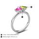 5 - Francesca 1.85 ctw Heart Shape (6.00 mm) Lab Created Pink Sapphire & Peridot Toi Et Moi Engagement Ring 