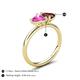 5 - Francesca 1.85 ctw Heart Shape (6.00 mm) Lab Created Pink Sapphire & Red Garnet Toi Et Moi Engagement Ring 