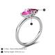 5 - Francesca 2.00 ctw Heart Shape (6.00 mm) Lab Created Pink Sapphire & Rhodolite Garnet Toi Et Moi Engagement Ring 