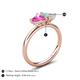 5 - Francesca 1.35 ctw Heart Shape (6.00 mm) Lab Created Pink Sapphire & Opal Toi Et Moi Engagement Ring 
