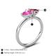 5 - Francesca 1.70 ctw Heart Shape (6.00 mm) Lab Created Pink Sapphire & Pink Tourmaline Toi Et Moi Engagement Ring 