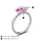 5 - Francesca 1.80 ctw Heart Shape (6.00 mm) Lab Created Pink Sapphire & Lab Created White Sapphire Toi Et Moi Engagement Ring 