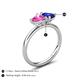 5 - Francesca 1.80 ctw Heart Shape (6.00 mm) Lab Created Pink Sapphire & Lab Created Blue Sapphire Toi Et Moi Engagement Ring 