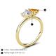 5 - Francesca 1.53 ctw Heart Shape (6.00 mm) GIA Certified Natural Diamond & Citrine Toi Et Moi Engagement Ring 