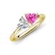 4 - Francesca 1.75 ctw Heart Shape (6.00 mm) GIA Certified Natural Diamond & Lab Created Pink Sapphire Toi Et Moi Engagement Ring 