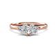 1 - Francesca 1.55 ctw Heart Shape (6.00 mm) GIA Certified Natural Diamond & Moissanite Toi Et Moi Engagement Ring 