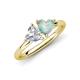 4 - Francesca 1.30 ctw Heart Shape (6.00 mm) GIA Certified Natural Diamond & Opal Toi Et Moi Engagement Ring 