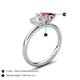 5 - Francesca 1.65 ctw Heart Shape (6.00 mm) GIA Certified Natural Diamond & Pink Tourmaline Toi Et Moi Engagement Ring 