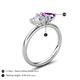 5 - Francesca 1.53 ctw Heart Shape (6.00 mm) IGI Certified Lab Grown Diamond & Amethyst Toi Et Moi Engagement Ring 