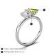 5 - Francesca 1.80 ctw Heart Shape (6.00 mm) IGI Certified Lab Grown Diamond & Peridot Toi Et Moi Engagement Ring 