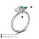 5 - Francesca 1.85 ctw Heart Shape (6.00 mm) IGI Certified Lab Grown Diamond & London Blue Topaz Toi Et Moi Engagement Ring 