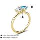 5 - Francesca 1.85 ctw Heart Shape (6.00 mm) IGI Certified Lab Grown Diamond & Blue Topaz Toi Et Moi Engagement Ring 