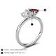 5 - Francesca 1.80 ctw Heart Shape (6.00 mm) IGI Certified Lab Grown Diamond & Red Garnet Toi Et Moi Engagement Ring 