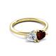 3 - Francesca 1.80 ctw Heart Shape (6.00 mm) IGI Certified Lab Grown Diamond & Red Garnet Toi Et Moi Engagement Ring 