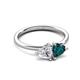 3 - Francesca 1.85 ctw Heart Shape (6.00 mm) IGI Certified Lab Grown Diamond & London Blue Topaz Toi Et Moi Engagement Ring 