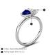 5 - Francesca 1.75 ctw Heart Shape (6.00 mm) Lab Created Blue Sapphire & IGI Certified Lab Grown Diamond Toi Et Moi Engagement Ring 