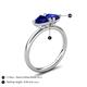 5 - Francesca 1.80 ctw Heart Shape (6.00 mm) Lab Created Blue Sapphire Toi Et Moi Engagement Ring 