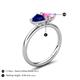 5 - Francesca 1.80 ctw Heart Shape (6.00 mm) Lab Created Blue Sapphire & Lab Created Pink Sapphire Toi Et Moi Engagement Ring 