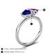5 - Francesca 1.58 ctw Heart Shape (6.00 mm) Lab Created Blue Sapphire & Amethyst Toi Et Moi Engagement Ring 