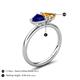 5 - Francesca 1.58 ctw Heart Shape (6.00 mm) Lab Created Blue Sapphire & Citrine Toi Et Moi Engagement Ring 