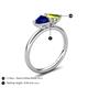 5 - Francesca 1.85 ctw Heart Shape (6.00 mm) Lab Created Blue Sapphire & Peridot Toi Et Moi Engagement Ring 