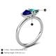 5 - Francesca 1.90 ctw Heart Shape (6.00 mm) Lab Created Blue Sapphire & London Blue Topaz Toi Et Moi Engagement Ring 