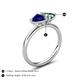 5 - Francesca 1.65 ctw Heart Shape (6.00 mm) Lab Created Blue Sapphire & Lab Created Alexandrite Toi Et Moi Engagement Ring 