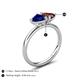 5 - Francesca 1.85 ctw Heart Shape (6.00 mm) Lab Created Blue Sapphire & Red Garnet Toi Et Moi Engagement Ring 