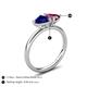 5 - Francesca 2.00 ctw Heart Shape (6.00 mm) Lab Created Blue Sapphire & Rhodolite Garnet Toi Et Moi Engagement Ring 