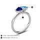 5 - Francesca 1.90 ctw Heart Shape (6.00 mm) Lab Created Blue Sapphire & Blue Topaz Toi Et Moi Engagement Ring 