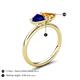 5 - Francesca 1.58 ctw Heart Shape (6.00 mm) Lab Created Blue Sapphire & Citrine Toi Et Moi Engagement Ring 