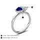 5 - Francesca 1.35 ctw Heart Shape (6.00 mm) Lab Created Blue Sapphire & Opal Toi Et Moi Engagement Ring 