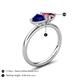 5 - Francesca 1.70 ctw Heart Shape (6.00 mm) Lab Created Blue Sapphire & Pink Tourmaline Toi Et Moi Engagement Ring 