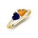 4 - Francesca 1.58 ctw Heart Shape (6.00 mm) Lab Created Blue Sapphire & Citrine Toi Et Moi Engagement Ring 