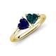 4 - Francesca 1.90 ctw Heart Shape (6.00 mm) Lab Created Blue Sapphire & London Blue Topaz Toi Et Moi Engagement Ring 