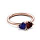 3 - Francesca 1.85 ctw Heart Shape (6.00 mm) Lab Created Blue Sapphire & Red Garnet Toi Et Moi Engagement Ring 