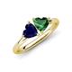 4 - Francesca 1.65 ctw Heart Shape (6.00 mm) Lab Created Blue Sapphire & Lab Created Emerald Toi Et Moi Engagement Ring 