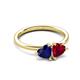 3 - Francesca 1.70 ctw Heart Shape (6.00 mm) Lab Created Blue Sapphire & Lab Created Ruby Toi Et Moi Engagement Ring 