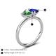 5 - Francesca 1.65 ctw Heart Shape (6.00 mm) Lab Created Alexandrite & Lab Created Blue Sapphire Toi Et Moi Engagement Ring 