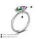 5 - Francesca 1.43 ctw Heart Shape (6.00 mm) Lab Created Alexandrite & Amethyst Toi Et Moi Engagement Ring 