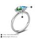 5 - Francesca 1.75 ctw Heart Shape (6.00 mm) Lab Created Alexandrite & Blue Topaz Toi Et Moi Engagement Ring 