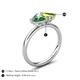 5 - Francesca 1.70 ctw Heart Shape (6.00 mm) Lab Created Alexandrite & Peridot Toi Et Moi Engagement Ring 