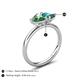 5 - Francesca 1.75 ctw Heart Shape (6.00 mm) Lab Created Alexandrite & London Blue Topaz Toi Et Moi Engagement Ring 