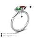 5 - Francesca 1.70 ctw Heart Shape (6.00 mm) Lab Created Alexandrite & Red Garnet Toi Et Moi Engagement Ring 