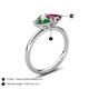 5 - Francesca 1.85 ctw Heart Shape (6.00 mm) Lab Created Alexandrite & Rhodolite Garnet Toi Et Moi Engagement Ring 