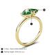 5 - Francesca 1.50 ctw Heart Shape (6.00 mm) Lab Created Alexandrite & Lab Created Emerald Toi Et Moi Engagement Ring 